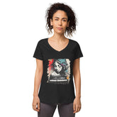 Her Fingers Sing Stories Women’s Fitted V-neck T-shirt - Beyond T-shirts